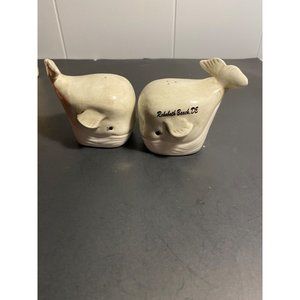 A Gift Corp Rehoboth Grey / White Whale 3.5" X 3" X 3" Salt & Pepper Shaker Set
